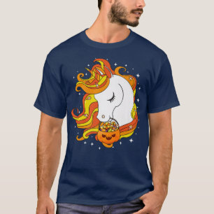 Funny Halloween Niedlich Candy Corn Unicorn Hallow T-Shirt
