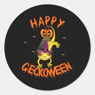 Funny Halloween Niedlich Crested Eyelash Gecko Pum Runder Aufkleber