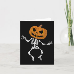 Funny Halloween Niedlich Skeleton Pumpkin Skull Da Karte