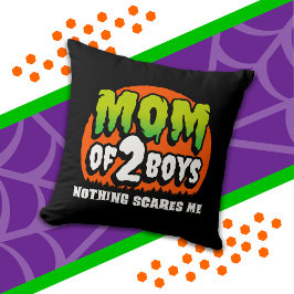 Funny Halloween Nothing Scares Me Mama 2 Boys Kissen