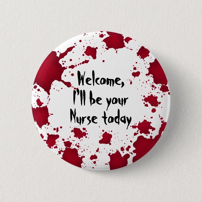 Funny Halloween Nurse Button (Vorderseite)