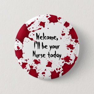Funny Halloween Nurse Button