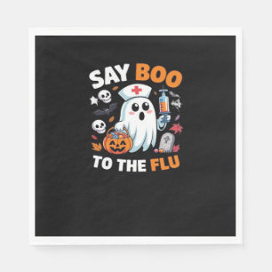 Funny Halloween Nurse Ghost T - Shirt - "Say Boo t Serviette