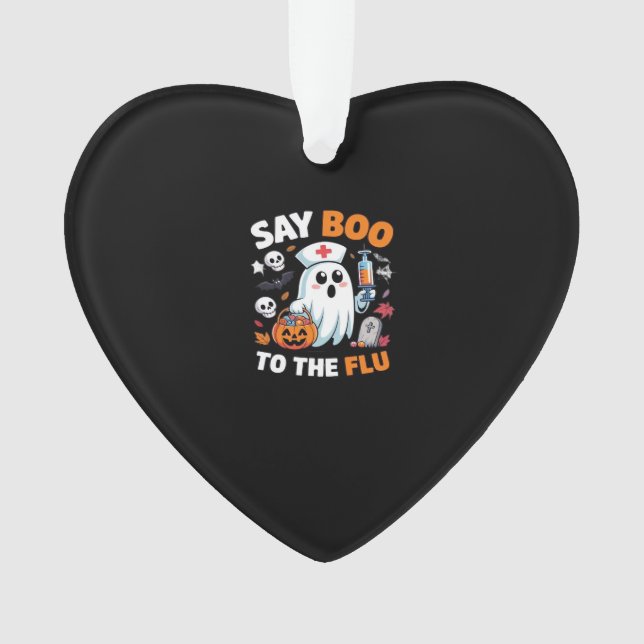 Funny Halloween Nurse Ghost T-Shirt � �Say Boo to  Ornament (Vorderseite)