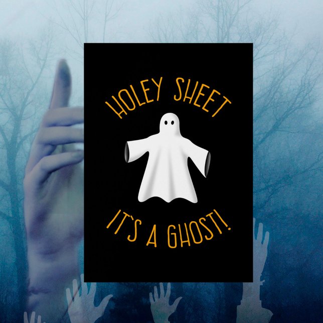 Funny Halloween Party Poster - Holey Sheet Ghost (Von Creator hochgeladen)