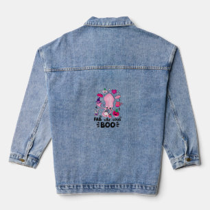 Funny Halloween Pink Cat Ghost Juggling Octopus Fa Jeansjacke