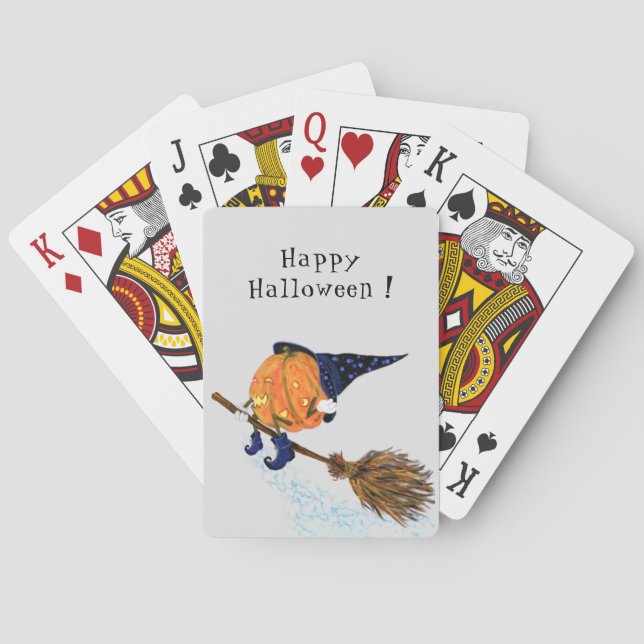 Funny Halloween Pokerkarten Hexenkürbis (Rückseite)