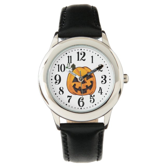 Funny Halloween Pumpkin Armbanduhr (Vorderseite)