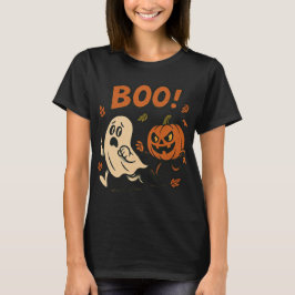 Funny Halloween Pumpkin Chasing Ghost | Spooky Sea T-Shirt