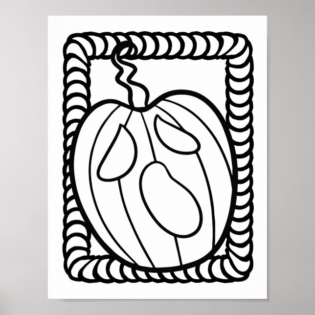 Funny Halloween Pumpkin Coloring Page Poster (Vorne)