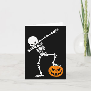Funny Halloween Pumpkin Dabbing Skelett für Men W Karte