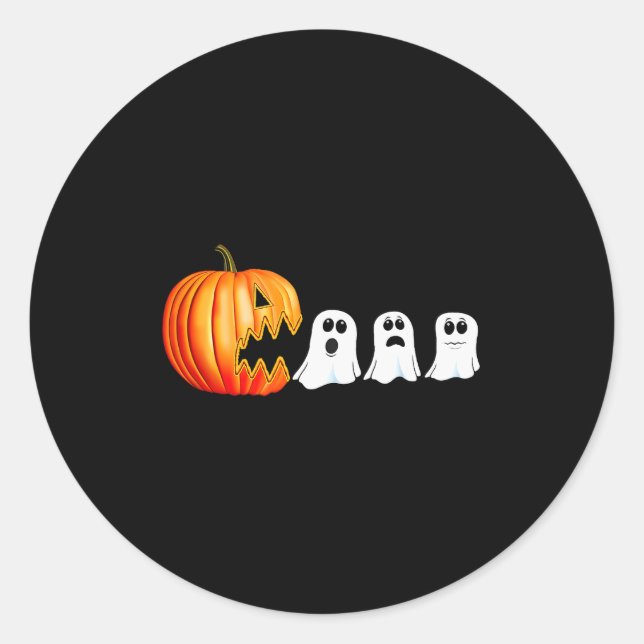 Funny Halloween Pumpkin Ghosts Jack O Lantern  Runder Aufkleber (Vorderseite)