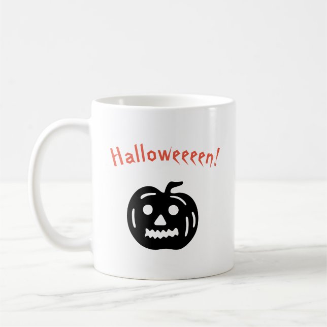 Funny Halloween Pumpkin Kaffeetasse (Links)