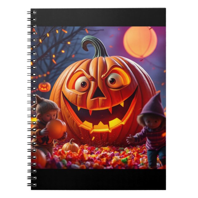 Funny Halloween Pumpkin-Notebook - Einzigartiges G Notizblock (Vorderseite)