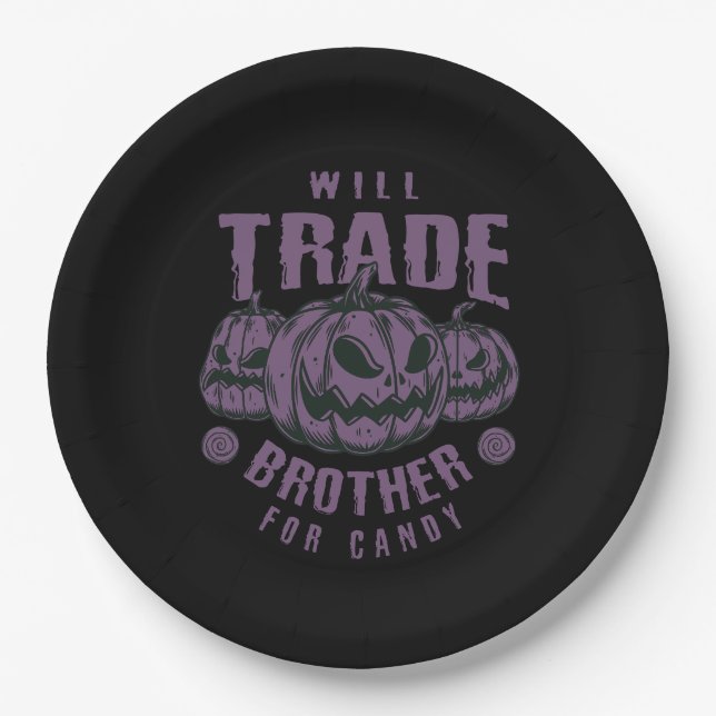 Funny Halloween Pumpkin Paper Plate Pappteller (Vorderseite)