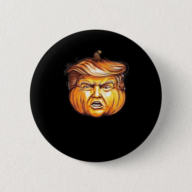 Funny Halloween Pumpkin Political Parody Donald Tr Button (Vorderseite)