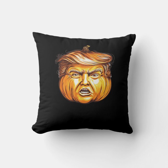 Funny Halloween Pumpkin Political Parody Donald Tr Kissen (Vorderseite)