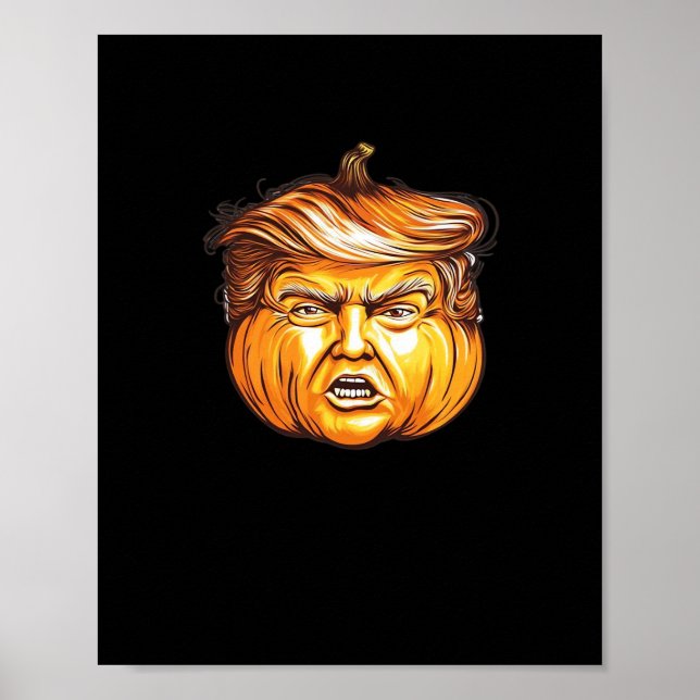 Funny Halloween Pumpkin Political Parody Donald Tr Poster (Vorne)