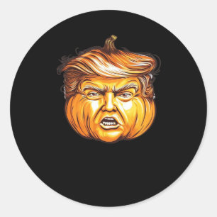 Funny Halloween Pumpkin Political Parody Donald Tr Runder Aufkleber