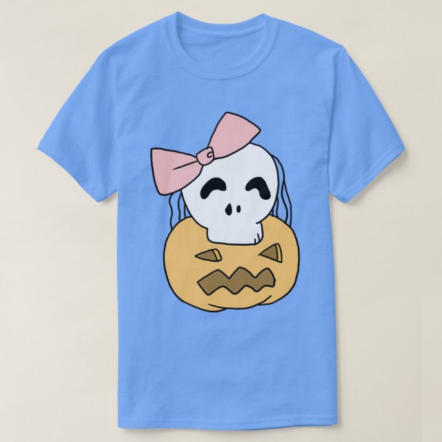 Funny Halloween Pumpkin Skull-Geschenk für die Ehe T-Shirt (Design vorne)