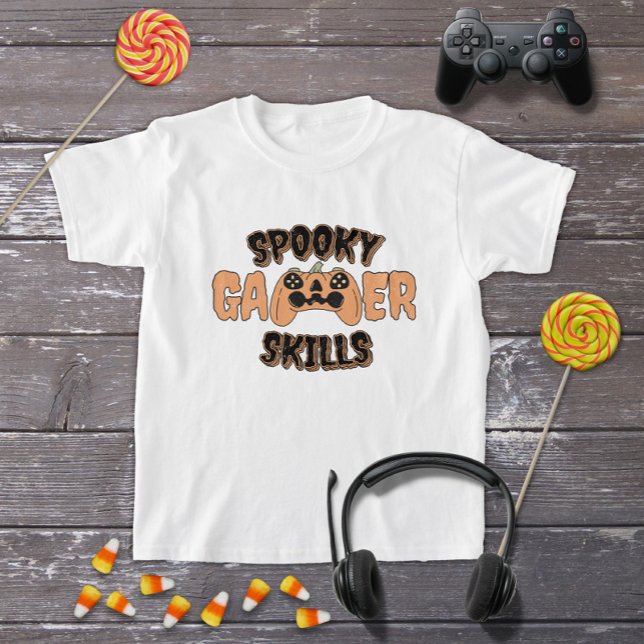 Funny Halloween Pumpkin Video Gamer Controller T-Shirt (Von Creator hochgeladen)