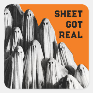 Funny Halloween Quadratischer Aufkleber