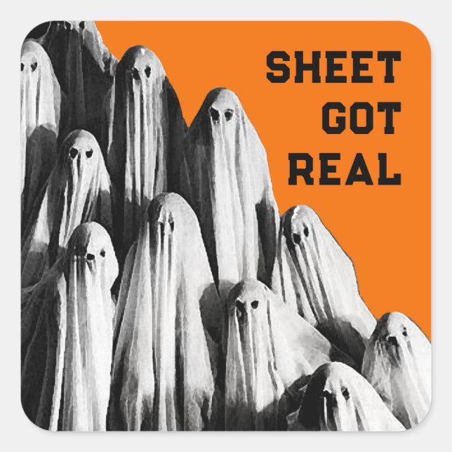 Funny Halloween Quadratischer Aufkleber (Vorderseite)