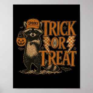 Funny Halloween Raccoon Kostüm Meme Trick or Ferry Poster