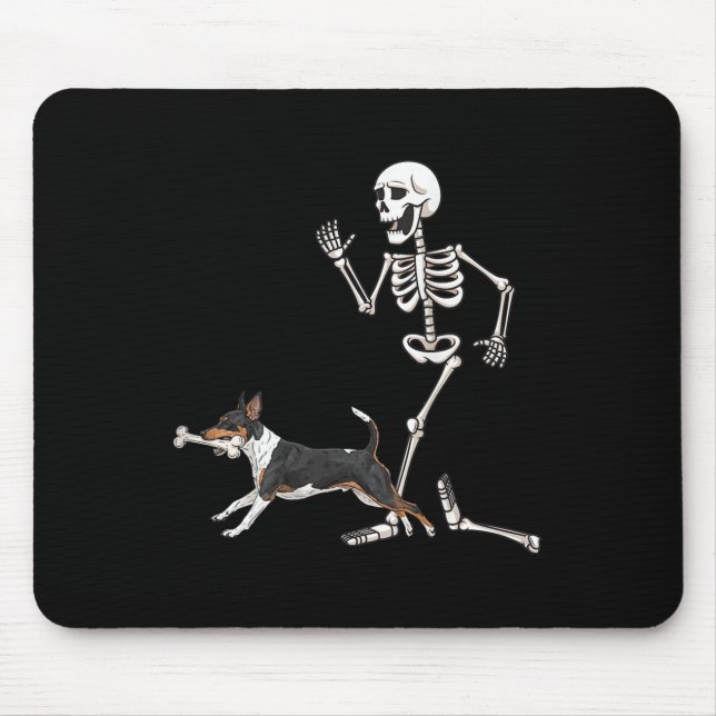 Funny Halloween Rat Terrier and Skeleton Mousepad (Vorne)