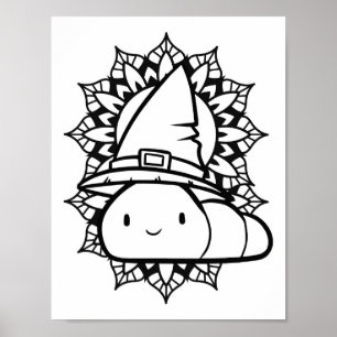 Funny Halloween Raupe Coloring Page Poster