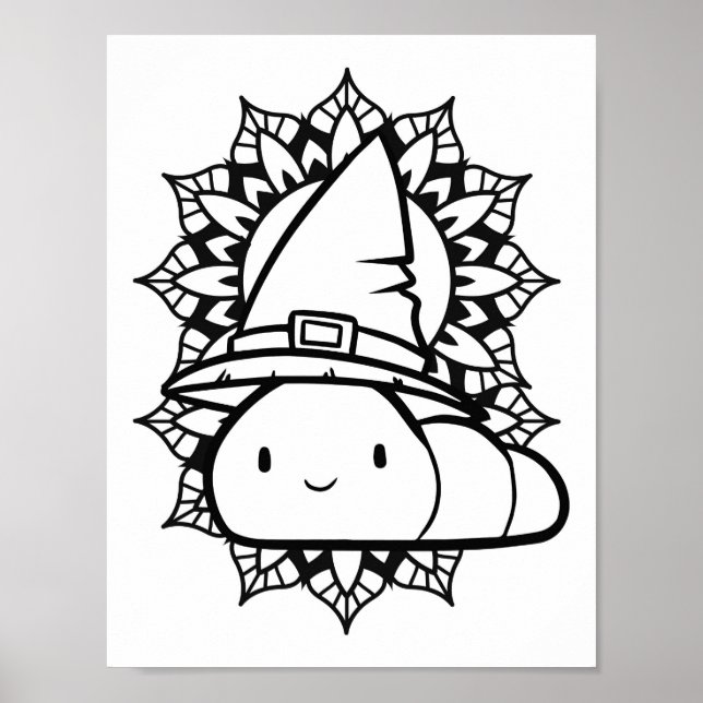 Funny Halloween Raupe Coloring Page Poster (Vorne)