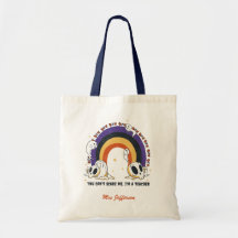 Funny Halloween Retro Boho Rainbow Custom Teacher