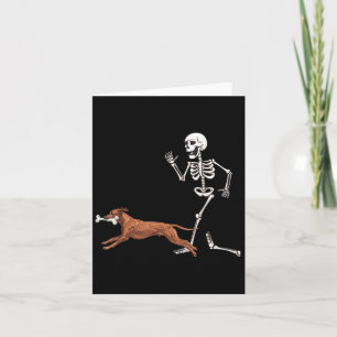 Funny Halloween Rhodesian Ridgeback und Skelett Karte