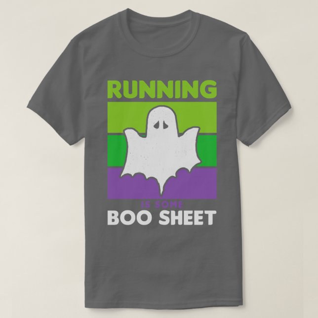 Funny Halloween Running ist Boo Sheet Ghost Retro T-Shirt (Design vorne)