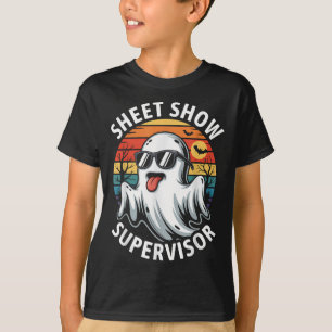 Funny Halloween Sheet Show Supervisor T-Shirt