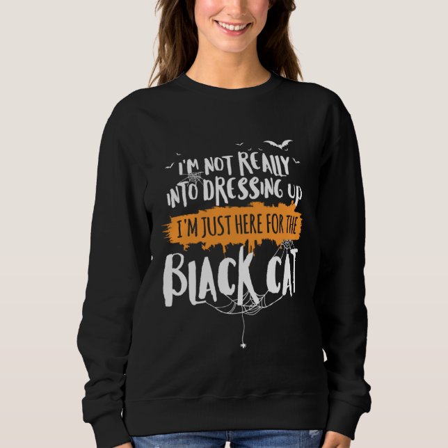 Funny Halloween Shirt Here for Black Cat (Vorderseite)