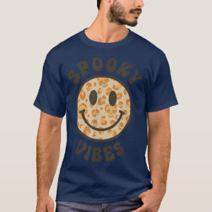 Funny Halloween Shirt Spooky Vibes Leopard Skull S