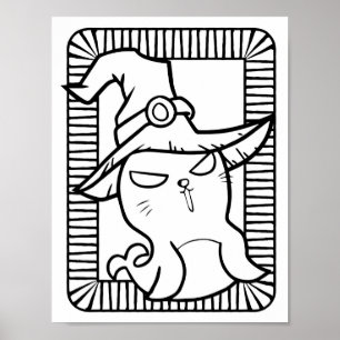 Funny Halloween Siegels Coloring Page Poster