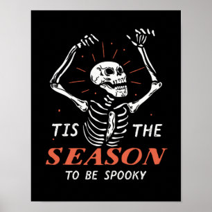 Funny Halloween Skeleton der Jahreszeit zu spucken Poster