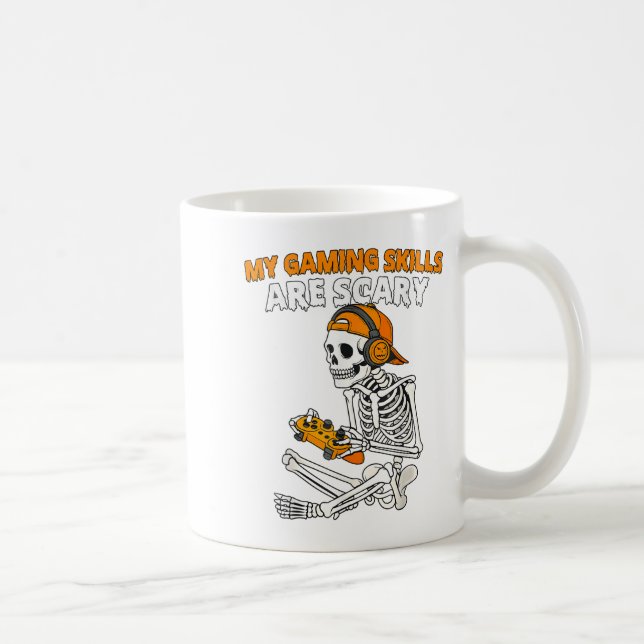 Funny Halloween Skeleton Gamer Video Gaming Skills Kaffeetasse (Rechts)
