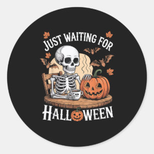 Funny Halloween Skeleton gerade zu Hallowee Gewart Runder Aufkleber
