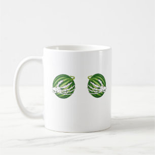 Funny Halloween Skeleton Hands Holding Melons Kaffeetasse