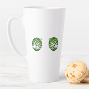 Funny Halloween Skeleton Hands Holding Melons Milchtasse