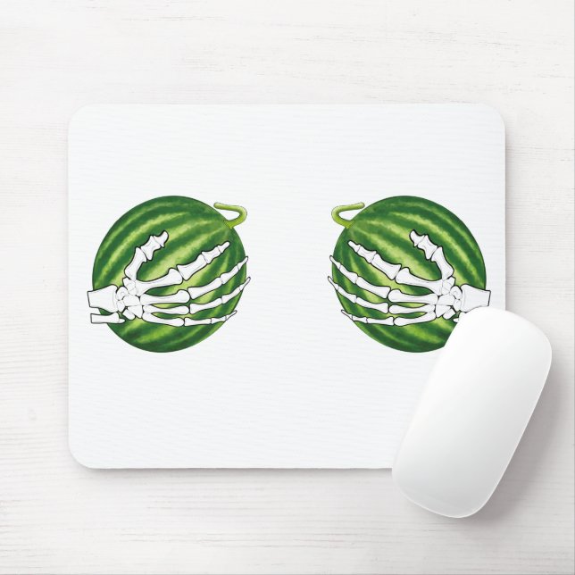 Funny Halloween Skeleton Hands Holding Melons Mousepad (Mit Mouse)