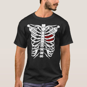 Funny Halloween Skeleton Herz Rib Käfig X-Ray Adul T-Shirt