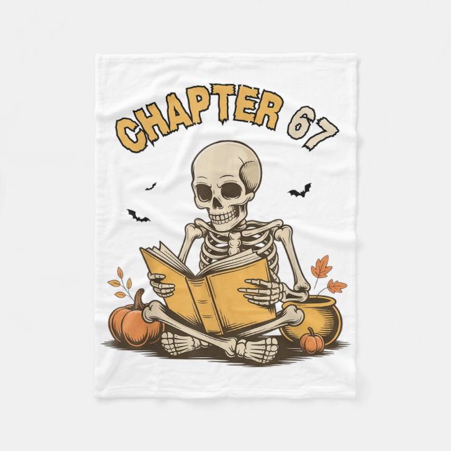 Funny Halloween Skeleton Reading Book 67 Memes _1  Fleecedecke (Vorderseite)