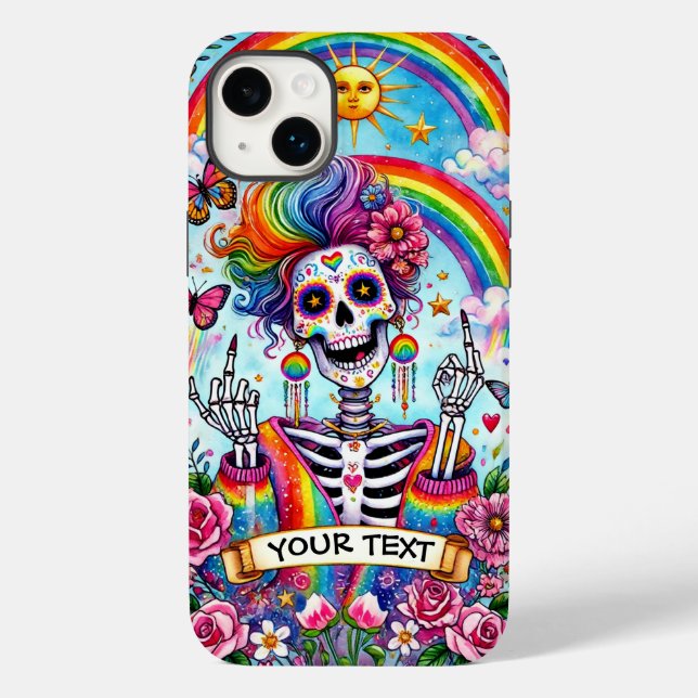 Funny Halloween Skeleton Tarot Card Case-Mate iPhone Hülle (Rückseite)