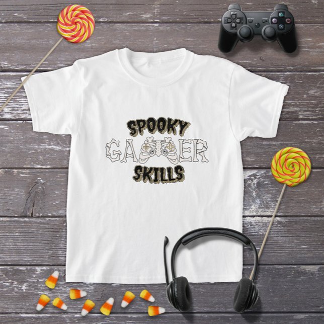 Funny Halloween Skeleton Video Game Controller T-Shirt (Von Creator hochgeladen)