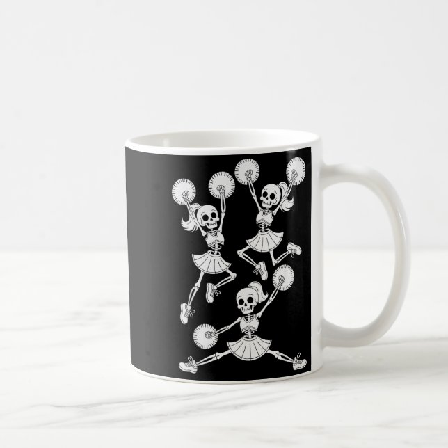 Funny Halloween Skeletons Cheerleader Pajama Cheer Kaffeetasse (Rechts)