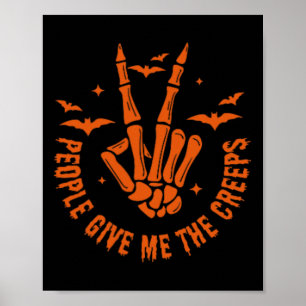Funny Halloween Skeletts Handfall Leute geben mir Poster
